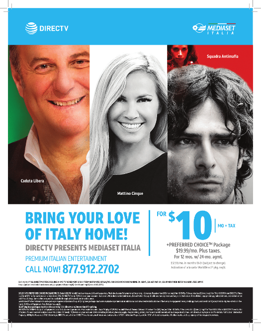 direct tv Orlando FL Italian Package as advertise in Mondo Italiano Magazine of Florida