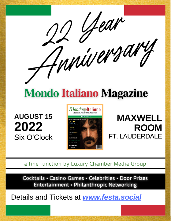 Mondo Italiano 22nd Year Anniversary Party - Historic Maxwell Room